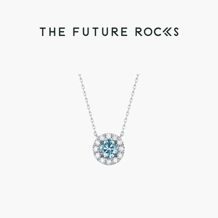 SMILING ROCKS蔚蓝星系列心之眸项链定制14K金培育钻石毛衣链