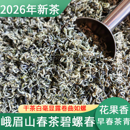2026年新茶碧螺春春茶峨眉山毛尖特级高山炒青绿茶茗茶散装自己喝