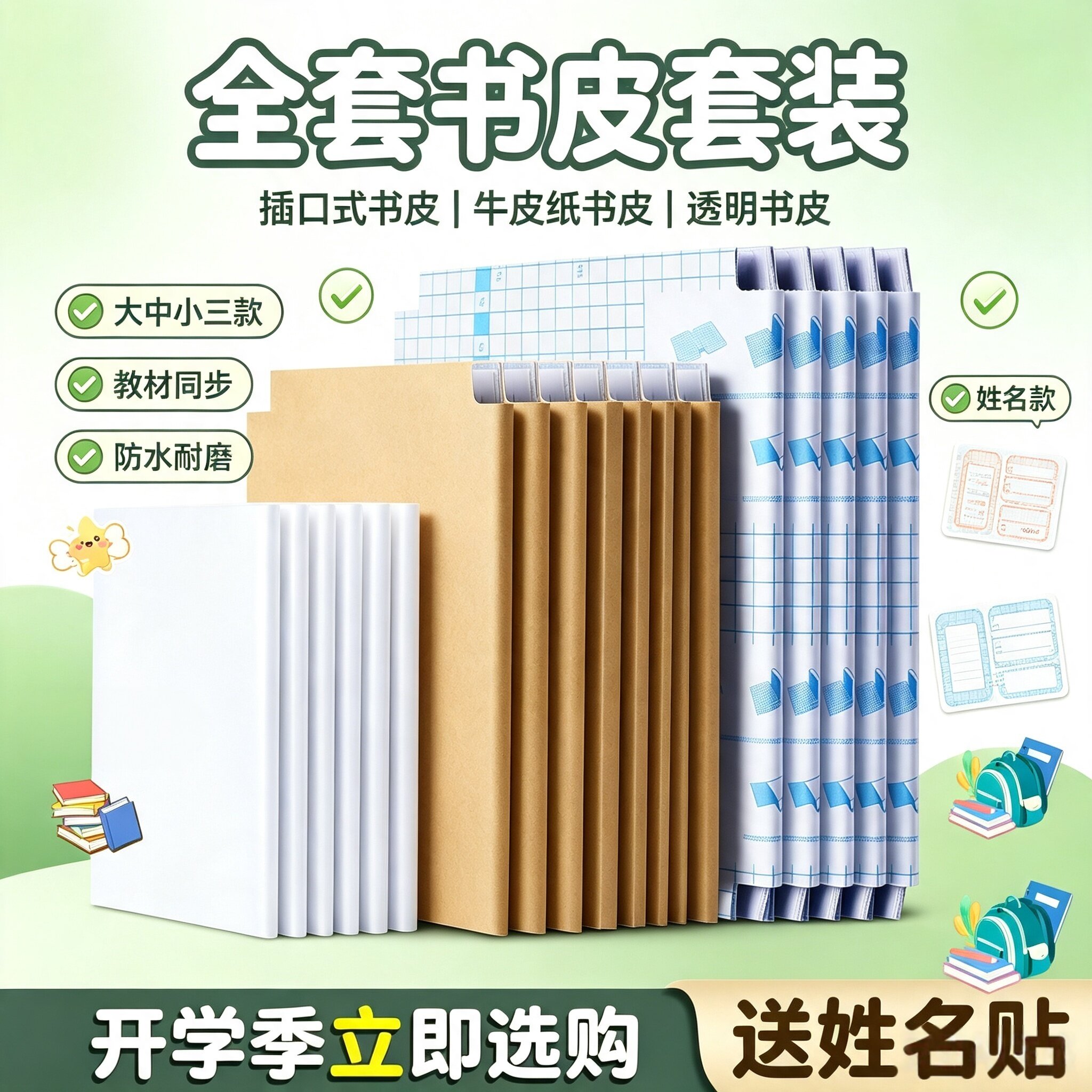 学生透明加厚16K插口书皮套