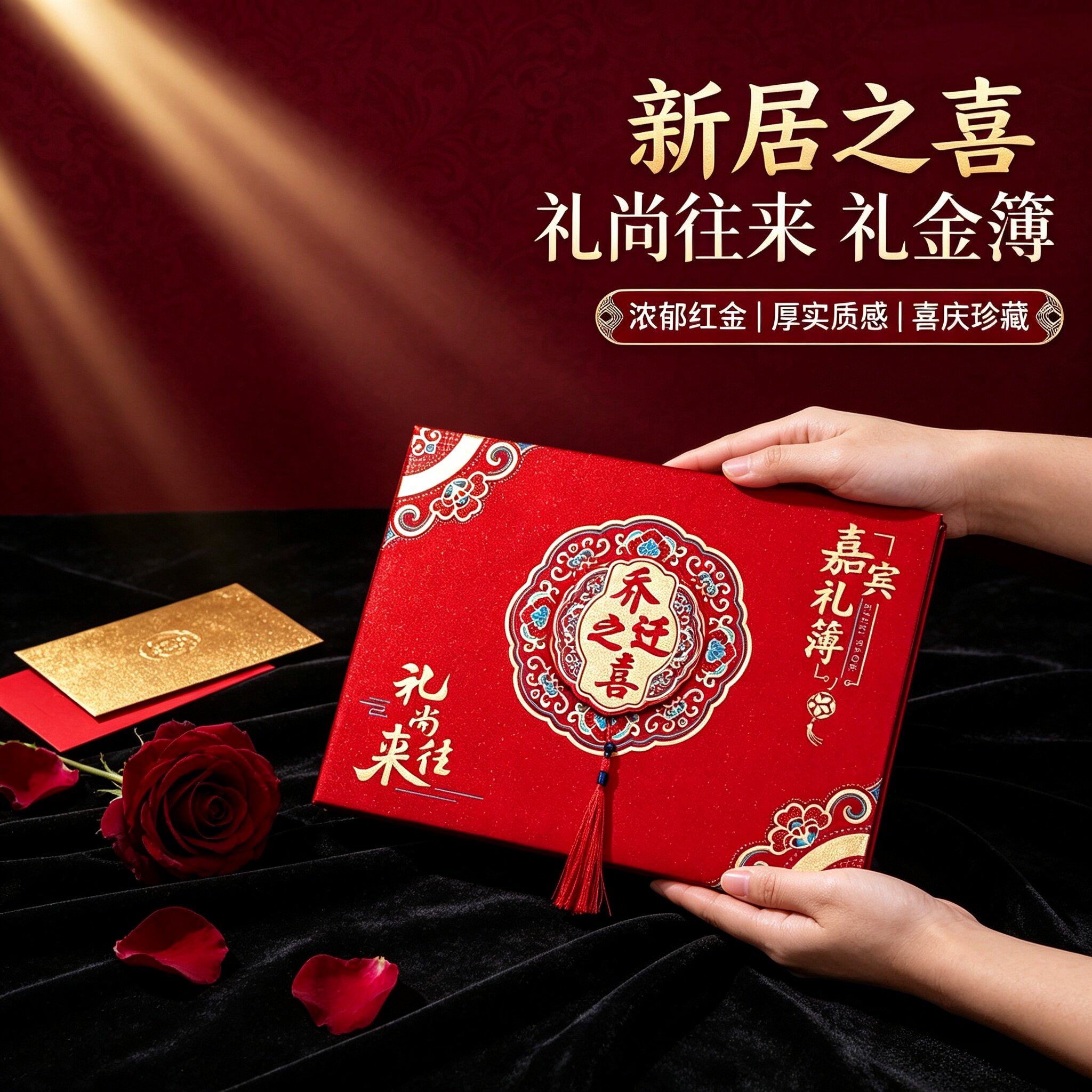 进宅大吉乔迁礼金簿软面送笔2支