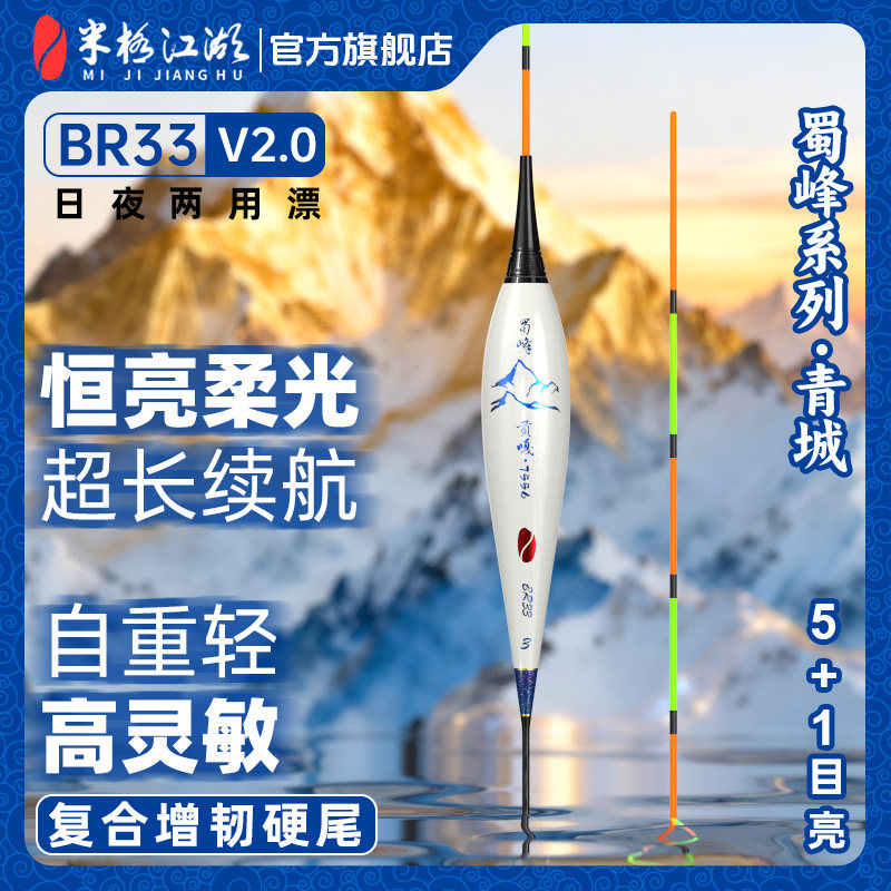 26年米极江湖新品BR33电子漂日夜两用夜光漂浮漂硬尾高醒目鲫鱼漂