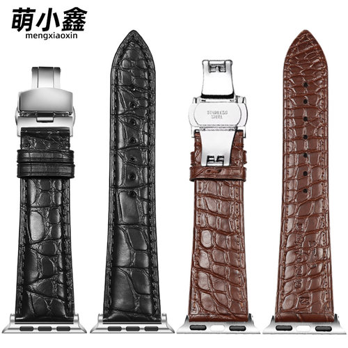 萌小鑫适配苹果手表s9鳄鱼皮表带
