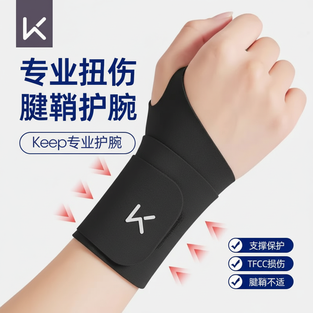 Keep护腕女薄款手腕扭伤腱鞘男士健身专用运动吸汗羽毛球网球护套