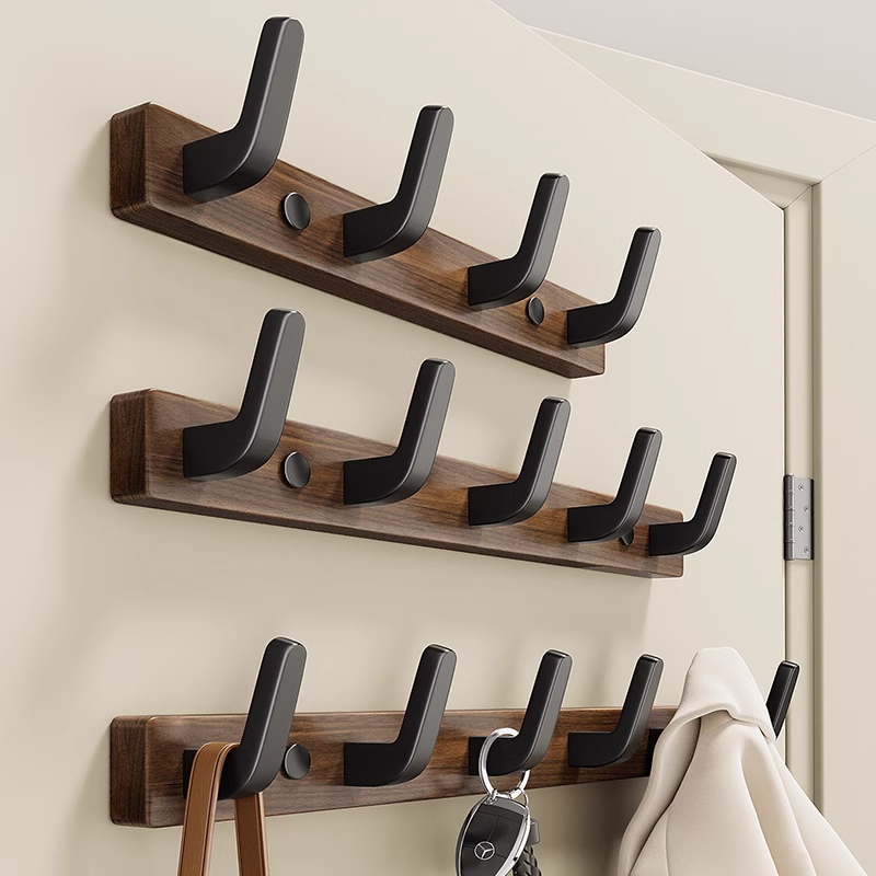 岸卫粘胶实木挂衣钩超强承重