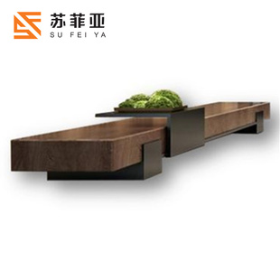 现代新中式工程售楼处景光凳架空层休闲凳会所商场大理石凳沙发凳