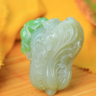 天然新疆和田玉山料翠青百财吊坠挂件男女士玉坠玉石高档收藏礼品