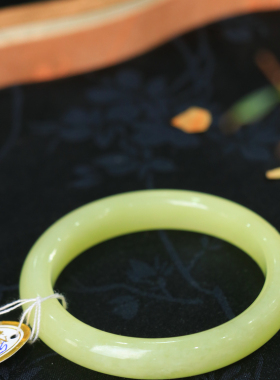 天然新疆和田玉若羌黄口料54.1圈口手镯大气典雅古风男女手饰收藏