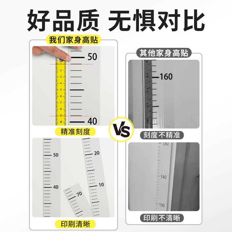 儿童高尺宝宝测量神器精准透明墙贴不伤墙身高量身工具实用礼品