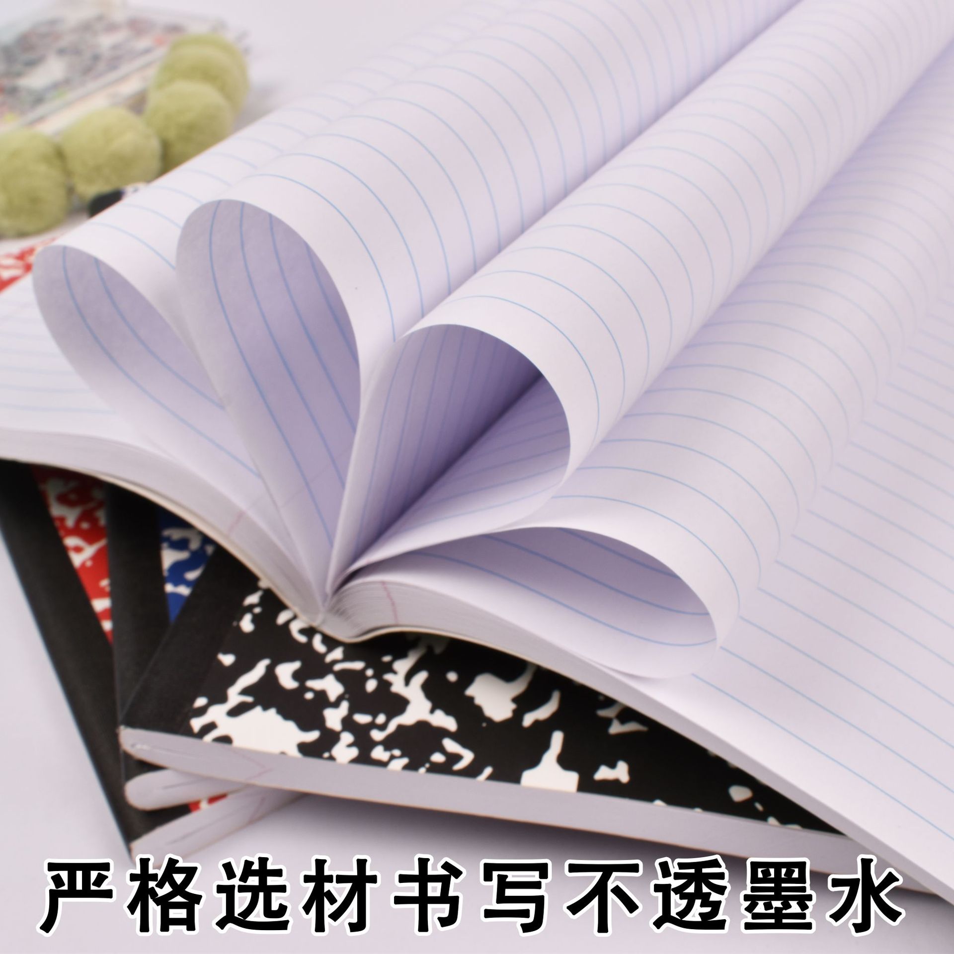 大理石雪花本B5加厚美式分栏横线软抄随记本实用学习办公日记本