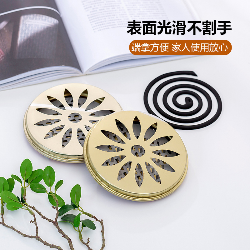 夏季三角形蚊香架防火带盖创意香熏炉家用安全实用盘托室内装饰品