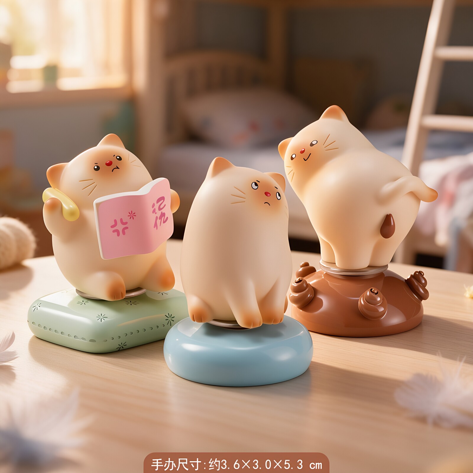喵叽可爱猫咪盲盒办公转转解压萌宠手办桌面摆件装饰闺蜜小猫礼物