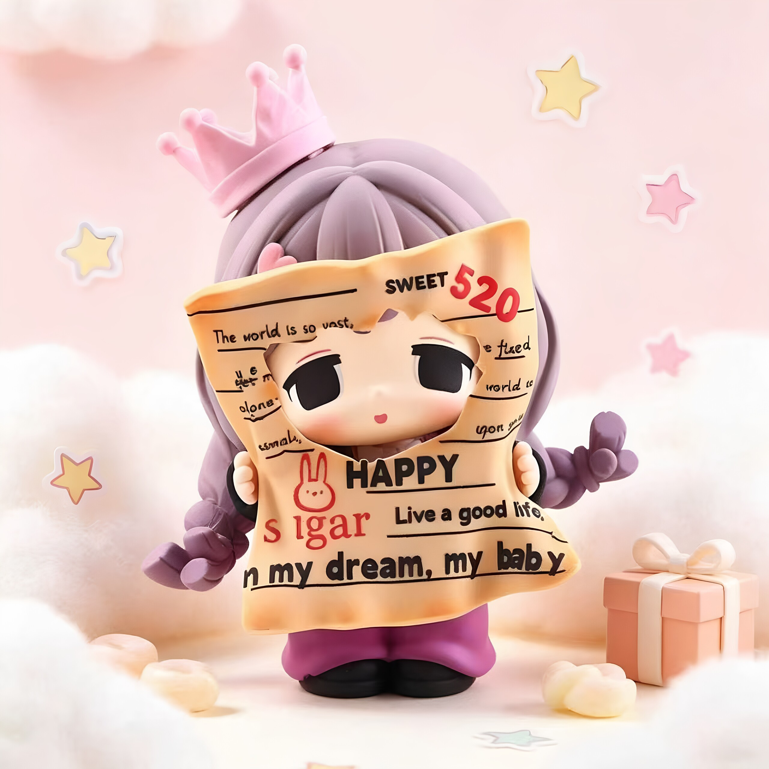 软萌小世界2呆萌萝莉可爱少女心桌面摆件礼物盲盒潮玩自由女神像