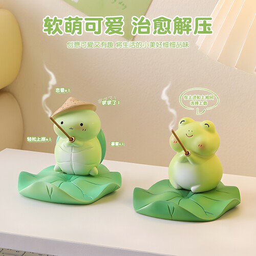 可爱祈福青蛙树脂桌面摆件解压