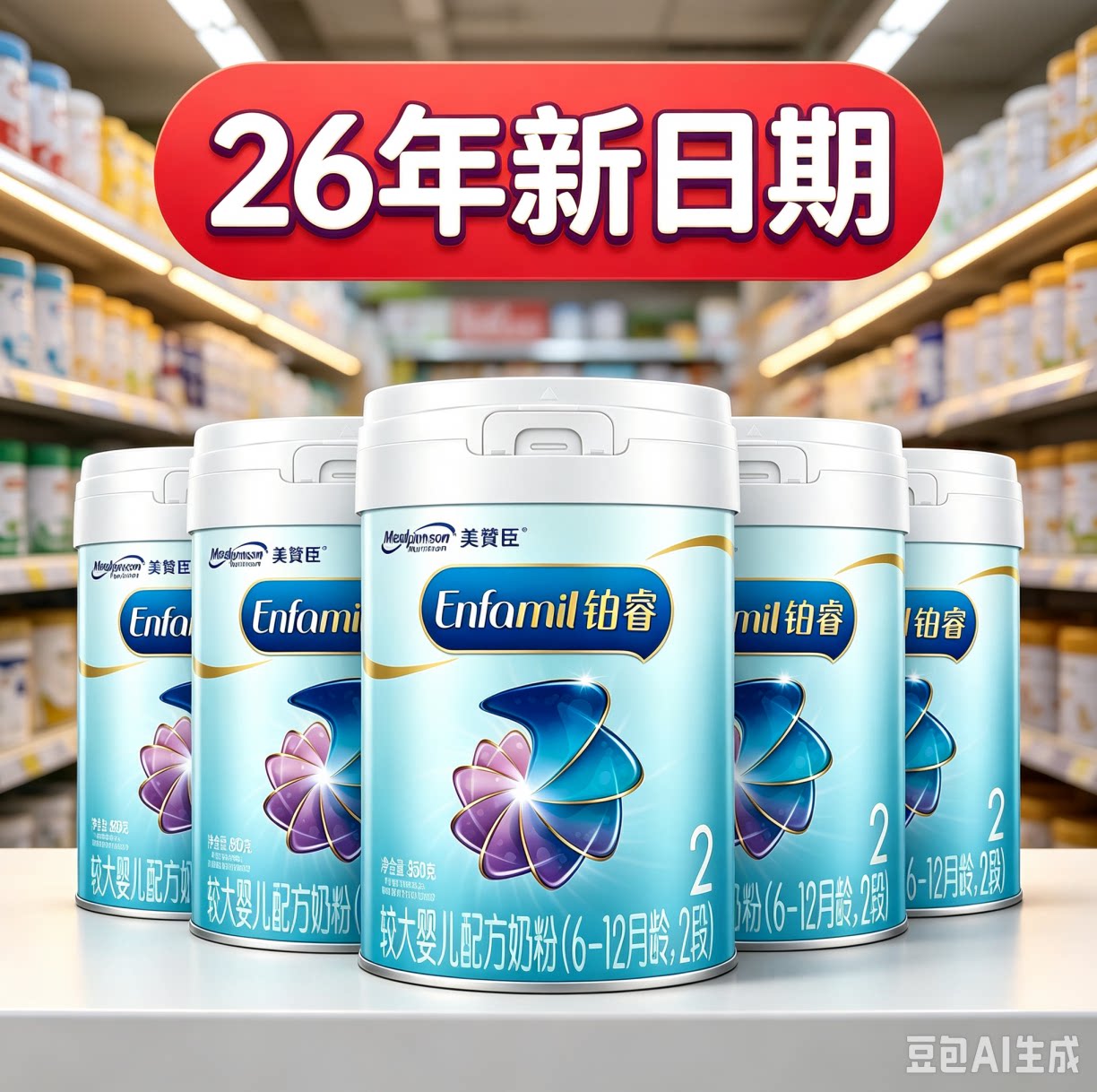 26.1月】美赞臣铂睿2段850g*6罐