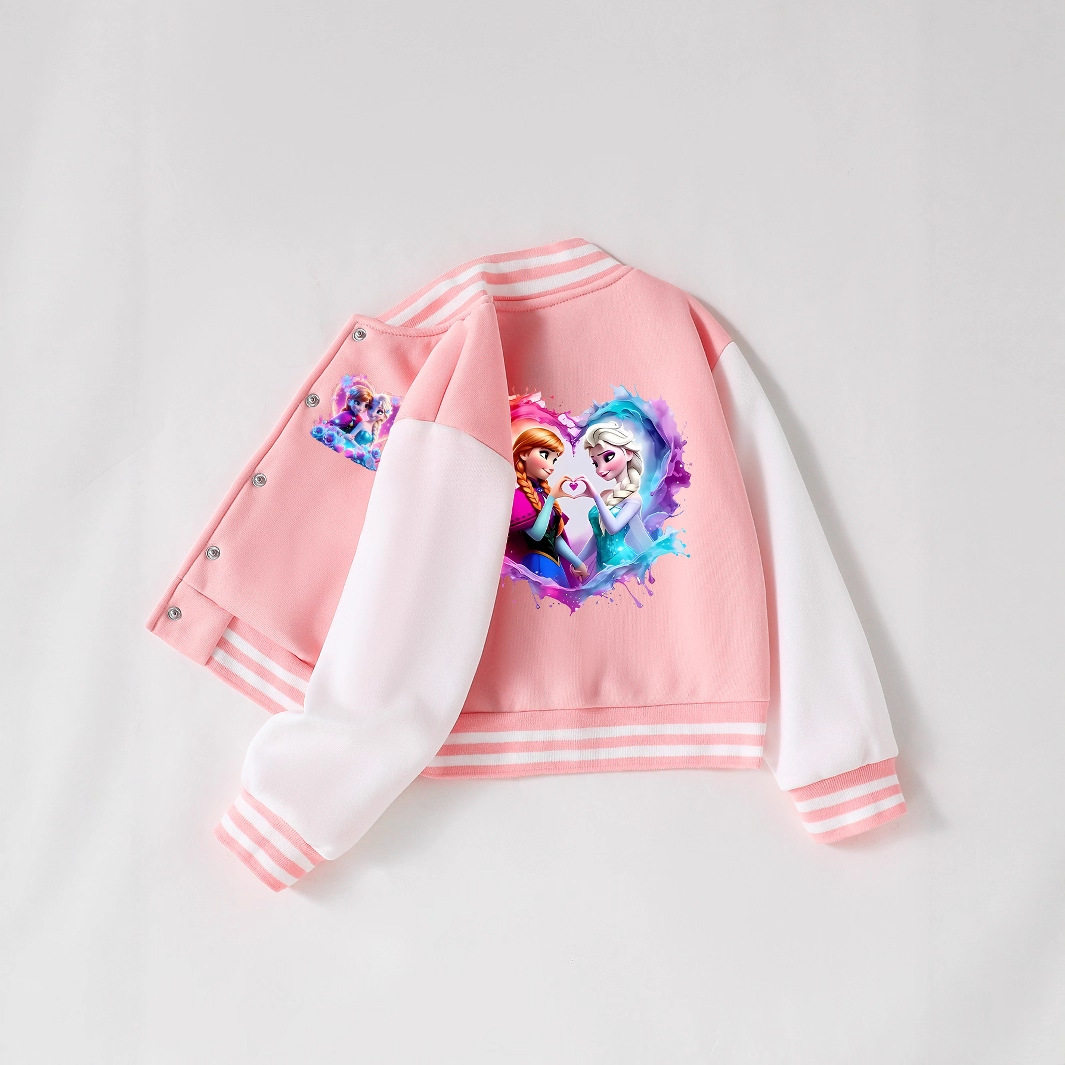 跨境冰雪奇缘女童棒球服2026春装款儿童外套洋气休闲百搭上衣