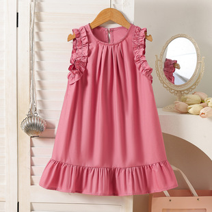 2026韩版女童夏季气质灯笼裙小童荷叶花边裙子宽松儿童公主连衣裙