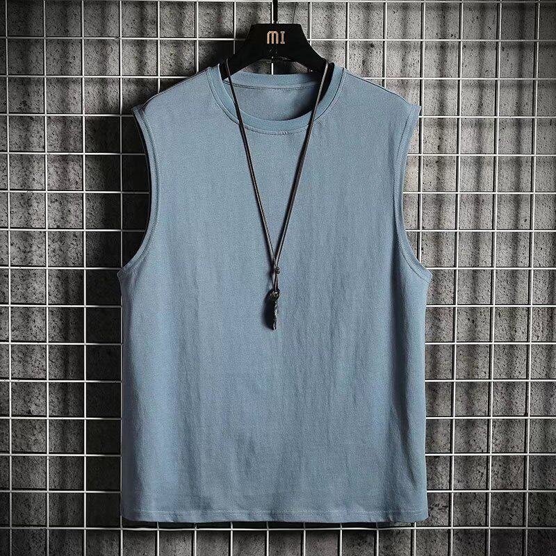 跨境美式重磅无袖t恤男款夏季2026新款潮牌宽松休闲运动坎肩背心