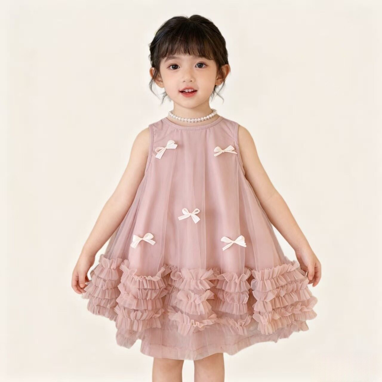 女童夏款抽杆裙子夏装2026新款儿童洋气夏季连衣裙女孩宝宝公主裙