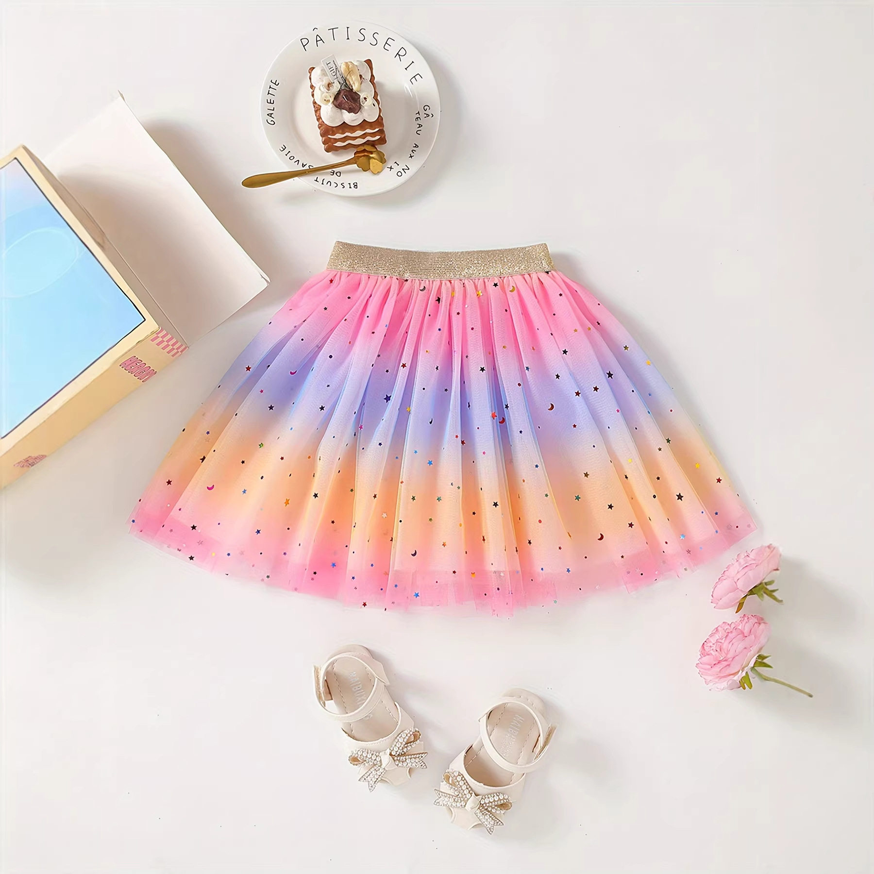 女童半身裙春秋儿童短裙纱裙女宝宝网纱裙子小女孩半裙大童百褶裙