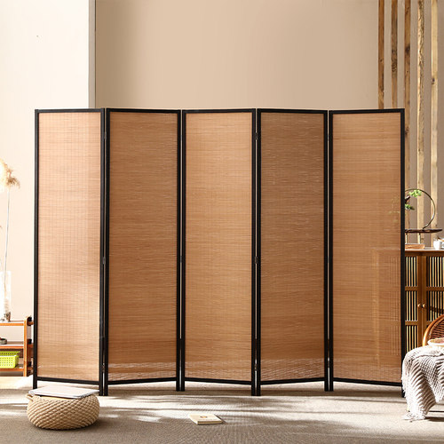 新中式竹子屏风隔断客厅折叠移动