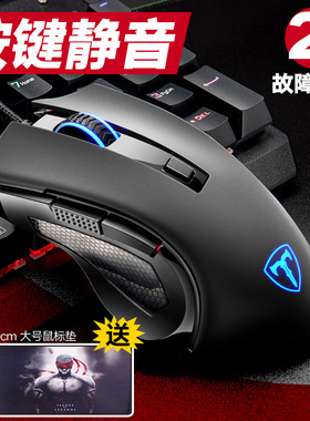 电竞鼠标有线办公游戏专用吃鸡机械笔记本台式电脑无声静音大手ET