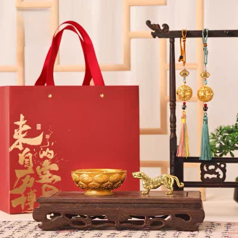 金饭碗虎符葡萄花鸟纹香囊礼盒