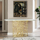 意式 高级感入户玄关桌现代高端大理石端景台 轻奢玄关台设计师款