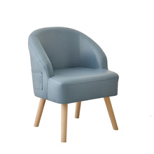 阳台单人沙发卧室休闲椅子现代简约懒人沙发客厅科技布实木小沙发