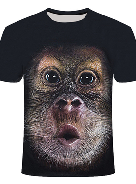 Funny Monkey Men's Short Sleeve T-Shirt搞笑猴子男士短袖T恤夏