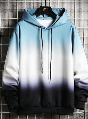 men's and women's fashion hoodie pullover渐变色男生 宽松卫衣