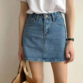 Waist Pack Hip High Denim Skirt女士夏高腰显瘦包臀牛仔半身裙