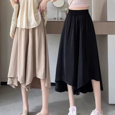 不规则休闲七分阔腿裤裙