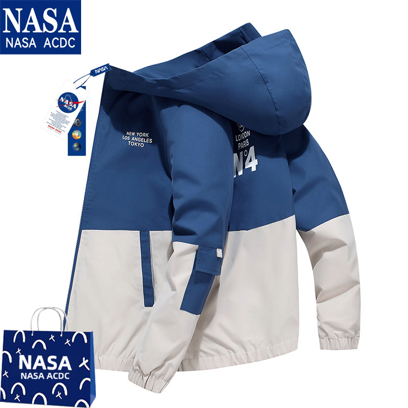NASA聯名男士休閑外套青年帥氣夾克男春秋季新款連帽時尚外衣潮流在類目 男裝, 夾克中 - 來自Buy2taobao.com提供專業的淘寶代購服務