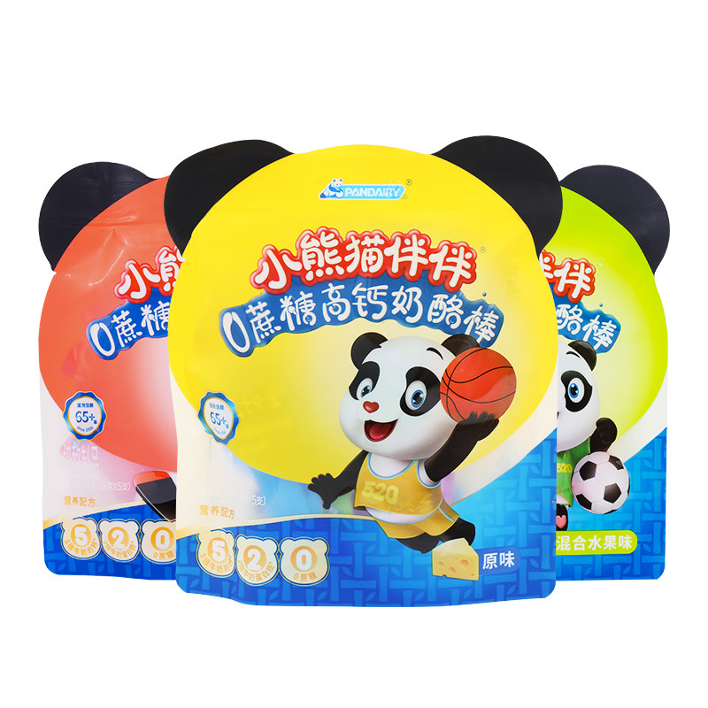 小熊猫伴伴0蔗糖高钙奶酪棒儿童高钙零食健康营养干酪18g*50支