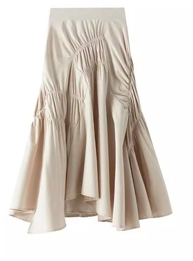 ins风街头 白色褶皱百褶裙ins style street white pleated skirt