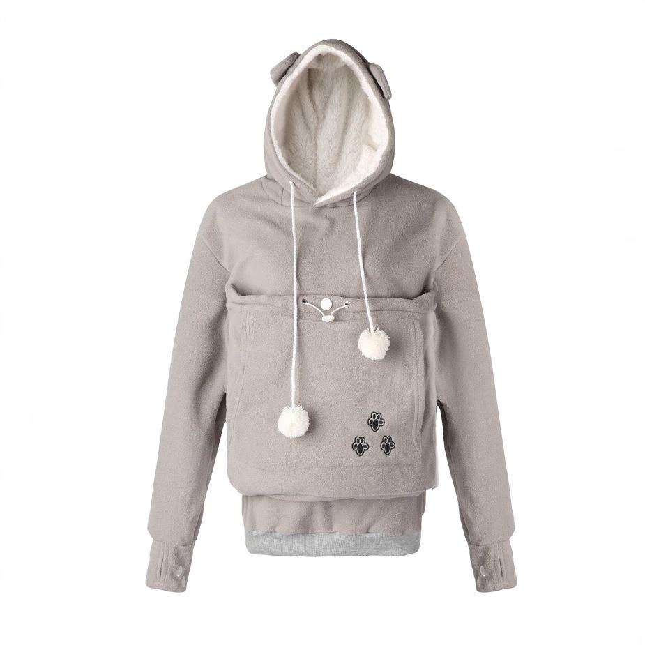 plus hooded ear animal pocket sweatshirt pouch cuddle