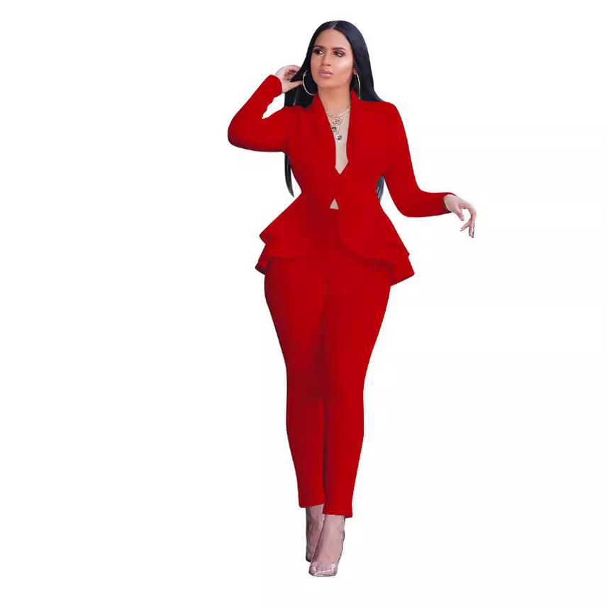 Womens Layer Set Small Air Professional Blazer Ruffled