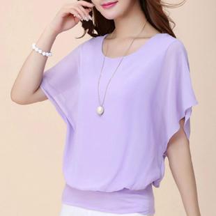 tunic plus loose batwing colors female size chiffon shirt