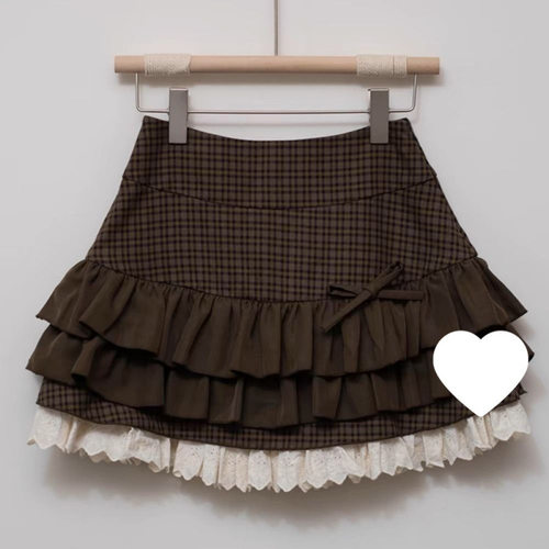 Japanese Y2k Cute Ruffled Plaid Skirt Punk Rock Subculture C