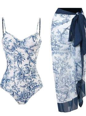 long steel-backed One-piece women skirt swimsuit slim for