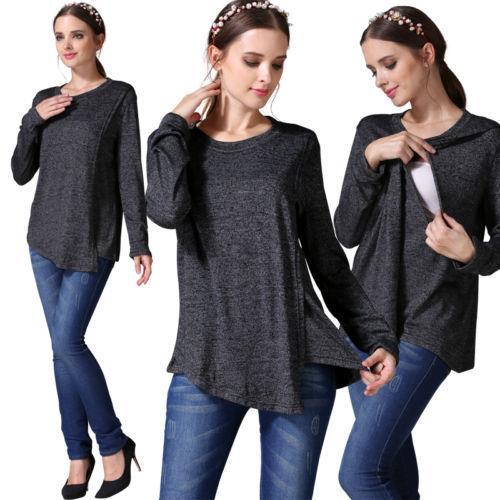 Women Clothes Nursing T-shirt Shirt Breastfeeding Tops