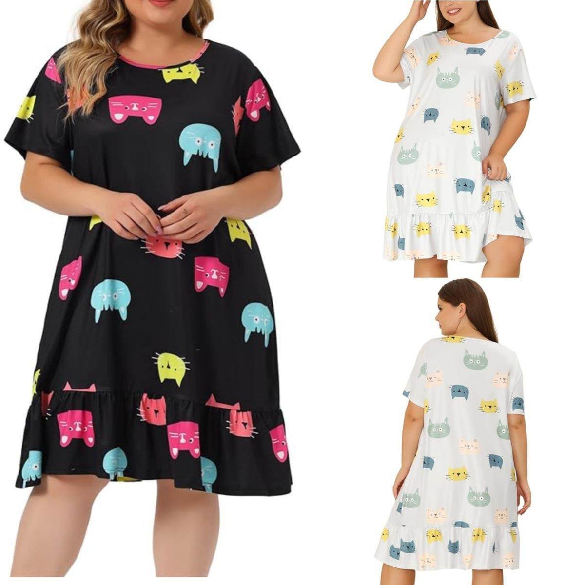 Casual plus size dress pajamas home wear women's clothing