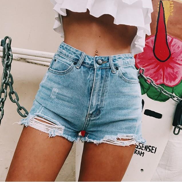 denim ripped claw pants hot slit waist cat womens Classic