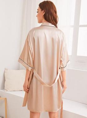 sleeve silk home women plus bathrobe ice pajamas womens