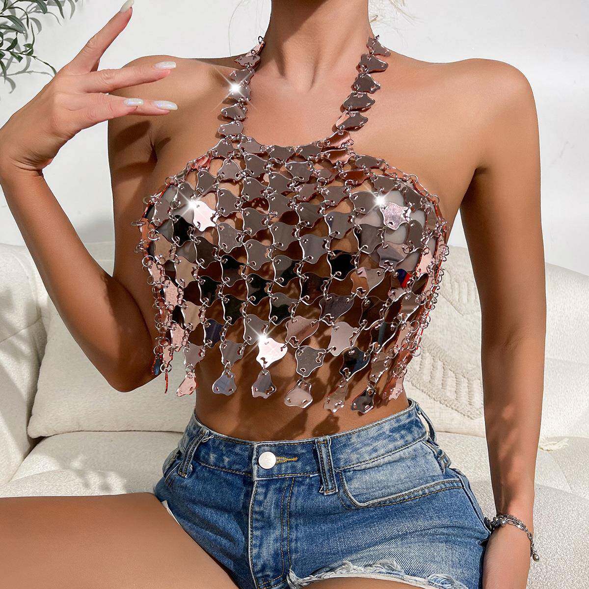 party beach festival club tops bra glitter outfit sparkly
