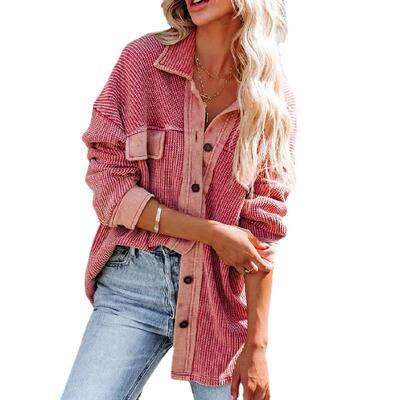 Street Fashion Lapel Single-Breasted Long-Sleeved Womens