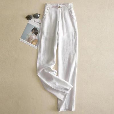 straight waist high drapey clothing womens linen cotton
