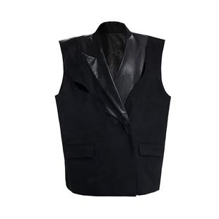 trendy top temperament loose black women for jacket vest