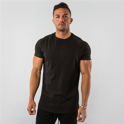 men gym tshirt man crossfit t-shirt纯色欧美男士上衣 夏季健身