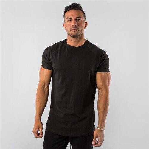 men gym tshirt man crossfit t-shirt纯色欧美男士上衣 夏季健身